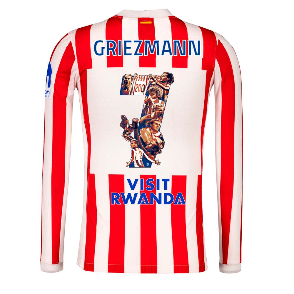 Atletico Madrid Jersey 25/26 Home Griezmann jersey Long sleeves Football Kit Soccer Jersey