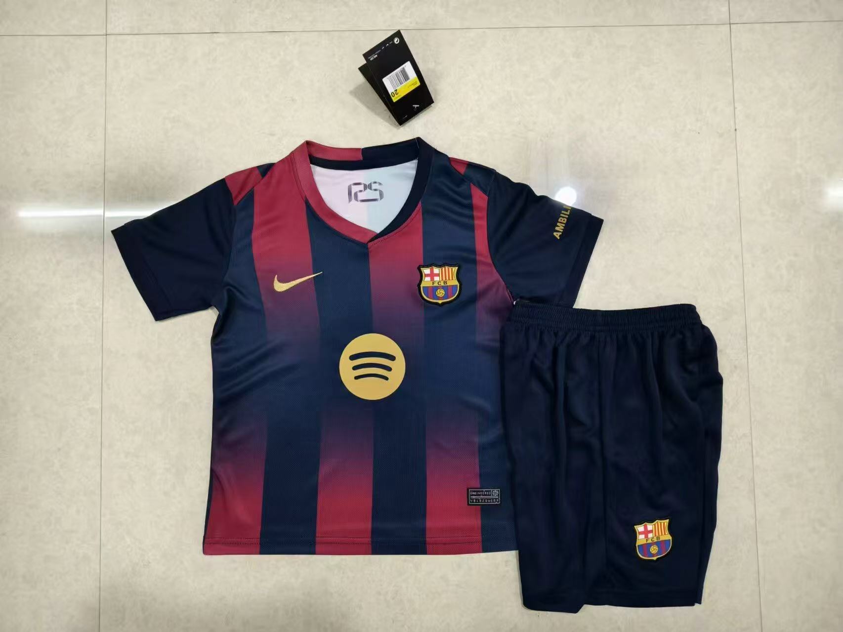 25/26 Barcelona Home Football Shirt 1:1 Thai Quality Kids Size
