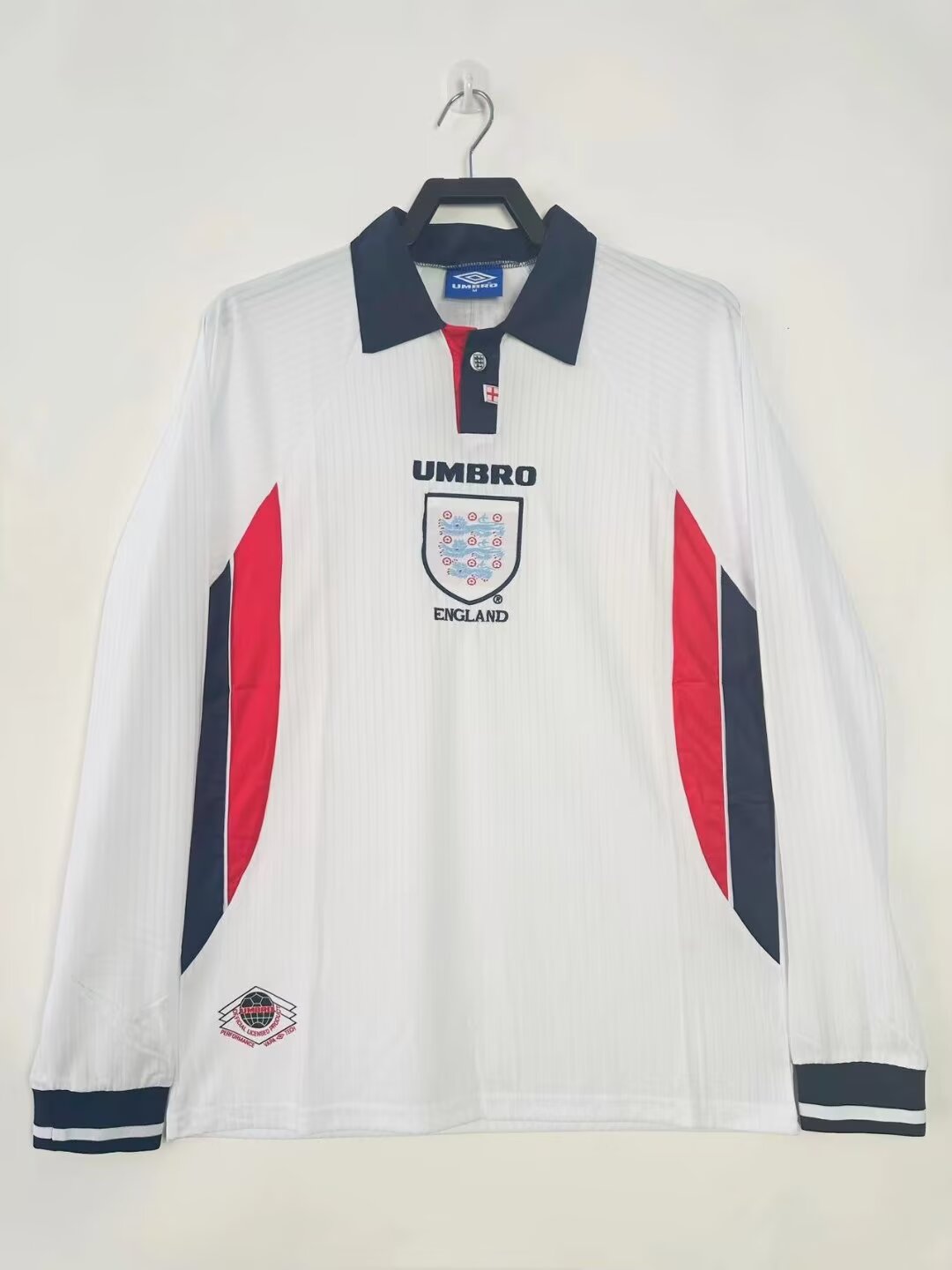 1998 Retro England Home Long Sleeve Football Jersey 1:1 Thailand Quality