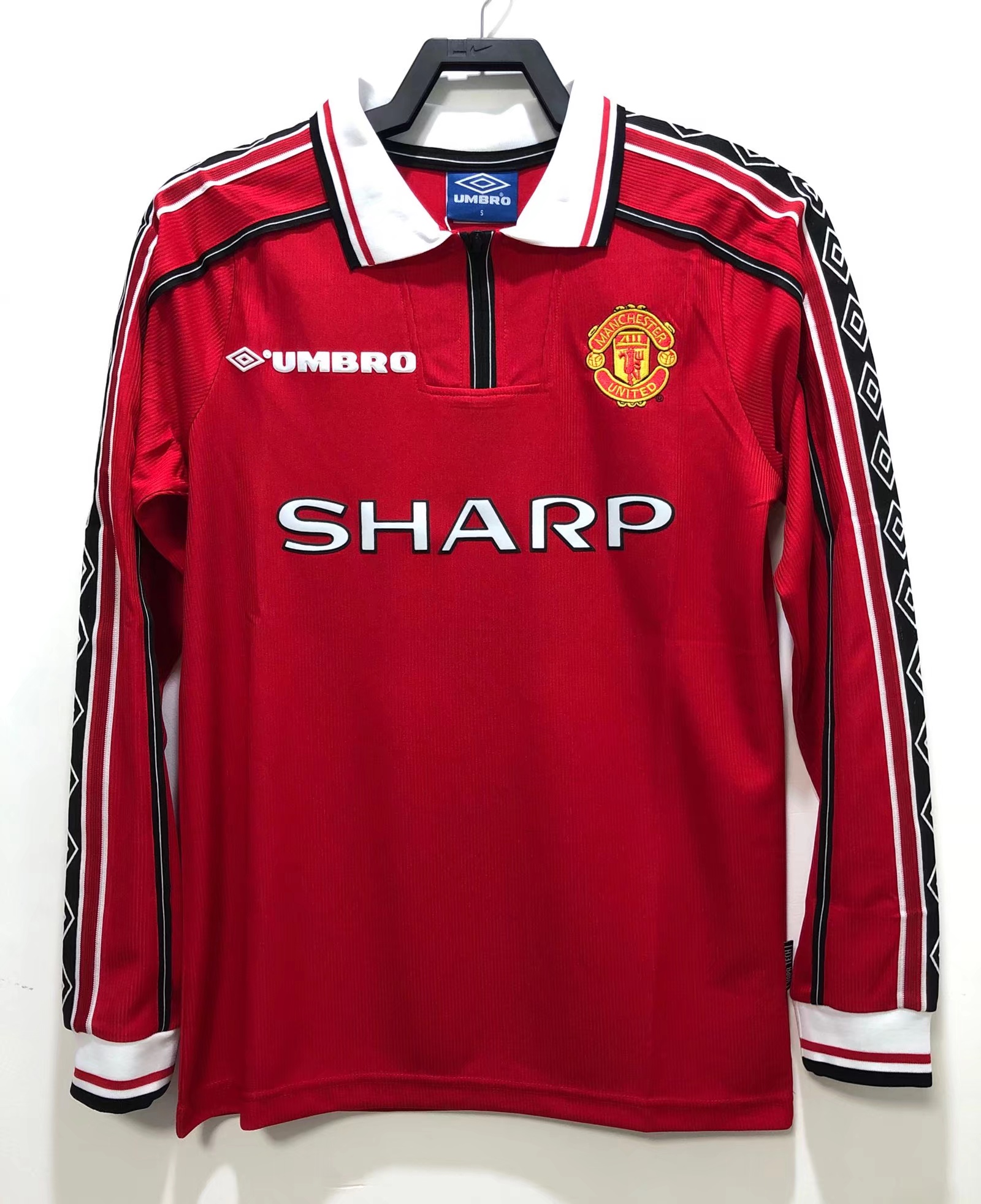 1998 Retro Manchester United Home Long Sleeve Football Jersey 1:1 Thai Quality