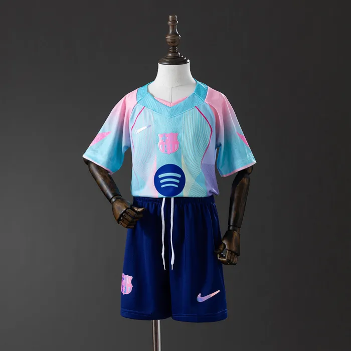 Kids Barcelona Jersey 25/26 Fourth Football Kit
