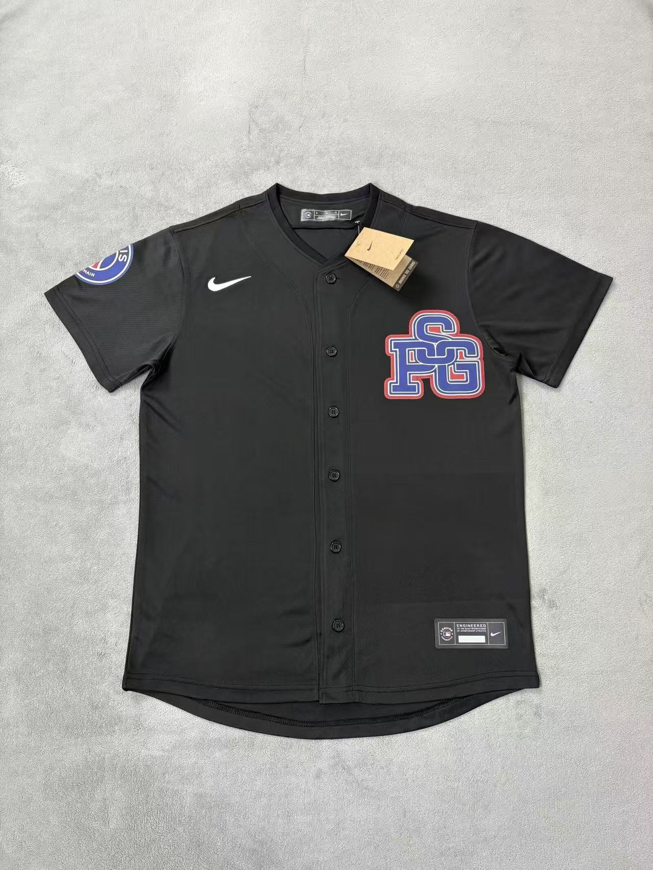 2025/26 Psg Paris Saint-Germain black Baseball T-Shirt