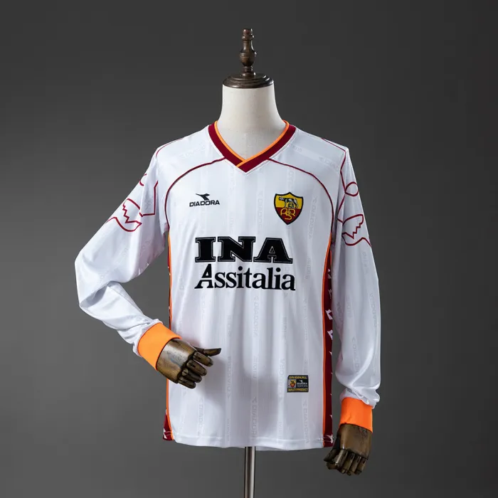 1998-99 AS Roma Retro Away Kit Long Sleeves
